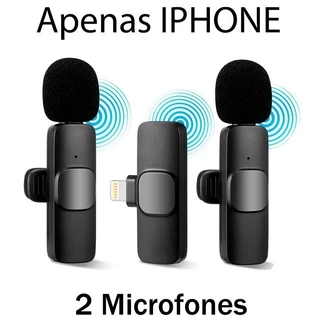 Microfone Lapela Para Celular 2 em 1 Wireless Sem Fio