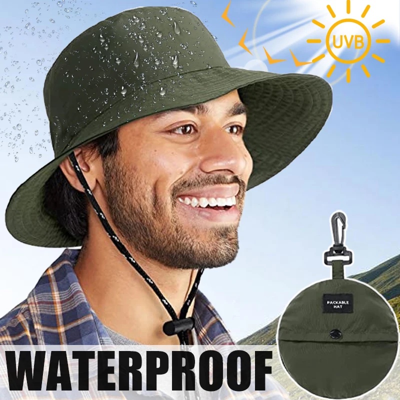 Chapéu Panamá dos homens quentes Outdoor UV-prova Respirável Balde Chapéu  De Aba Larga Chapéu de Verão Caminhadas Anti-UV Sun Hat Pescador Cap Cowboy  - AliExpress