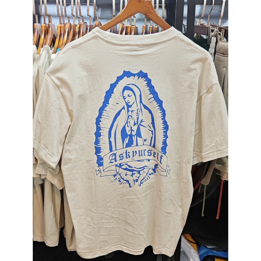 ASKYURSELF SE ORA GUADALUPE TEE Camiseta De Manga Curta Estampada Em Algodão Virgem Religioso