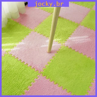 JOY DIY Jigsaw Plush Shaggy Carpete Salsicha Baby Children Puzzles Playmat Área De Piso Tapete De Brincar Espuma De Intertravamento Quadrado TIl