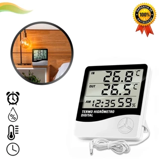 Relogio Termometro Com Higrometro Para Ambiente Umidade Digital Com Sensor Termohigrometro