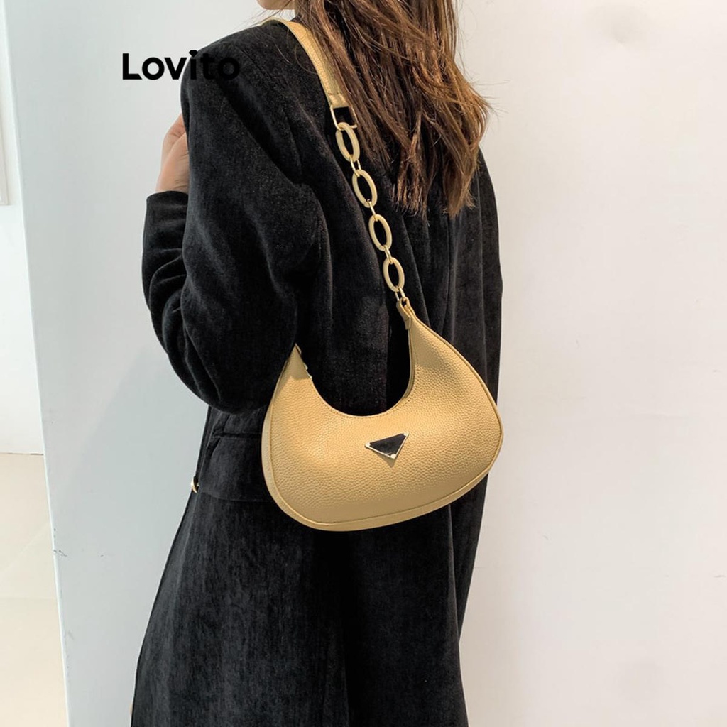 Lovito Bolsa De Ombro Pequena Elegante E Básica De Metal Básico Para Mulheres LFA09029