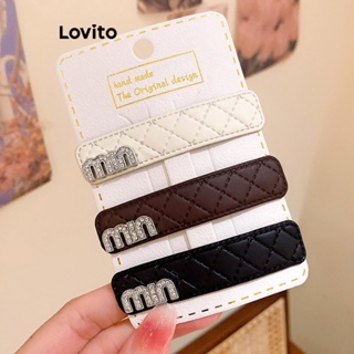 Lovito Grampos De Cabelo Com Pequena Fragrância Acolchoada Com Letras Casuais Para Mulheres LFA11319