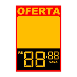 Cartaz de Oferta Amarelo c/ Preço 31x46 cm 50 unidades