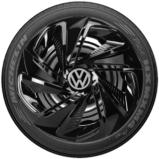 Promoção 4 Carlotas Esportivas aro 13/14 PRETO BRILHANTE Compatível com Gol Up! Voyage G2 G3 G4 G5 G6 G7 G8 G9 em Oferta na Shopee