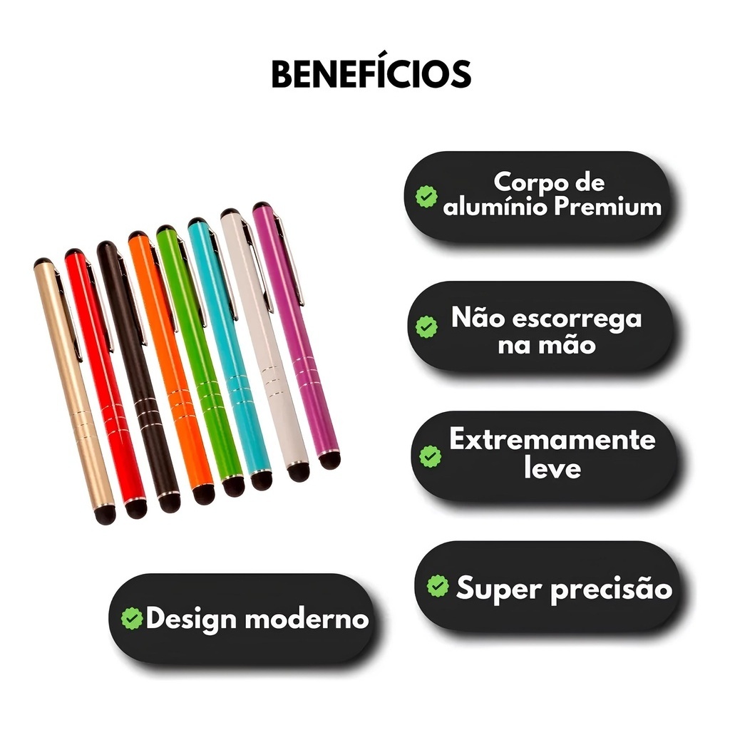 Caneta Touch Screen Stylus Mini Capacitativa Universal Celular Tablet