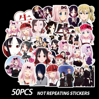 50pcs Kaguya-sama : O Amor É Adesivos De Guerra Autocolantes Modernos Populares De Laptop Bagagem De Carro Skate Decalque De Telefone Autocolante De Parede De Avião Cartoon De PVC