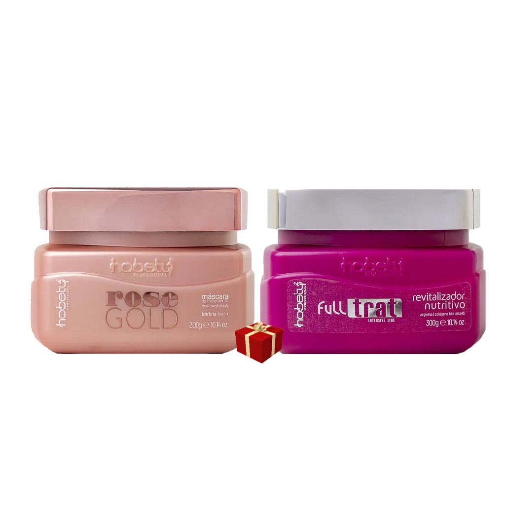 Hobety Máscara Rose Gold 300g + Máscara Full Trat 300g Shopee Brasil