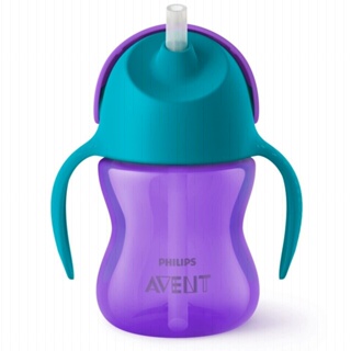 Copo Philips Avent SCF796/02 com Canudo Curvado 200ml Roxo/Verde