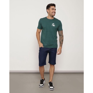 Bermuda Jeans Masculina Com Bolso Reta Azul Escuro