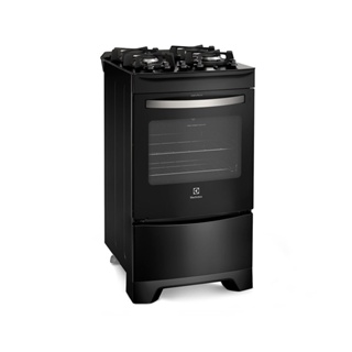Fogão de Piso 4 Bocas Elextrolux 52LPV | Mesa de Vidro, Acendimento Automático, Preto, Bivolt