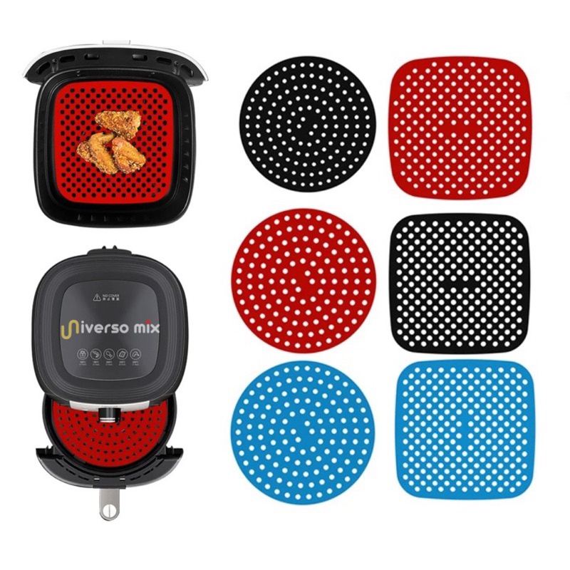 Tapete Protetor Silicone Para Air Fryer Fritadeira Universal Não Gruda - Redondo / Quadrado