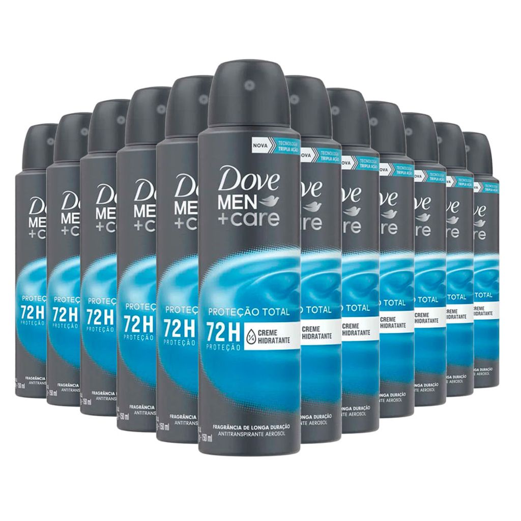 Kit Desodorante Aerosol Dove Men Care Cuidado Total 89g/150ml - 12 Unidades