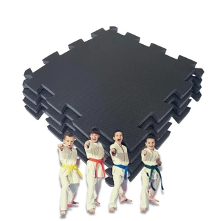 Kit 4 Tatames 50x50 20mm Preto Economico