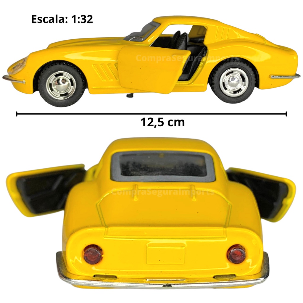 Carrinho De Ferro Miniatura Ferrari 275 GTB Abre Porta Metal