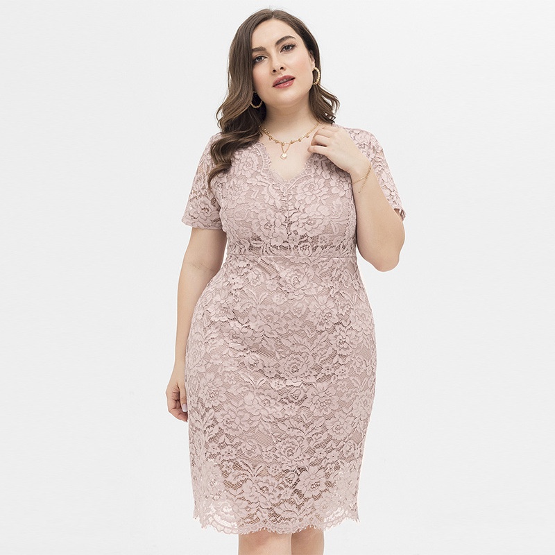 GNNH Fat Sister Sexy Vt-decote Vestido de renda plus size feminino vestido de festa feminino