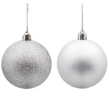 Kit 6 Bola De Natal 10cm Fosca/Glitter Decoração Natal