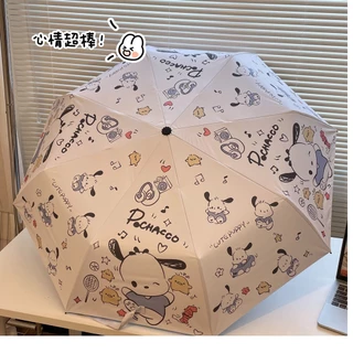 Cachorro Dançando Pacha Sunny Umbrella Student Use Anti-Ultravioleta Vinil Sun Umbrella Protetor Solar Protetor Solar Fofo Cartoon Automático 70% de desconto