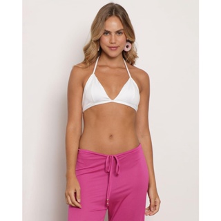 Top Biquíni Feminino Avulso Triangulo Branco
