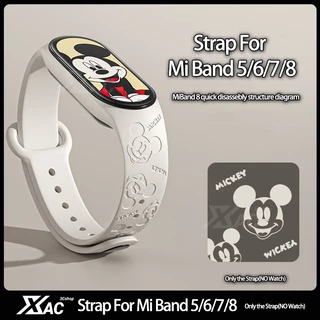 Padrão De Impressão 3D Correia De Relógio Para Xiaomi Mi Band 8 7 6 Pulseiras De Pulso De Silicone MiBand 7 miband5 miband6 Substituição