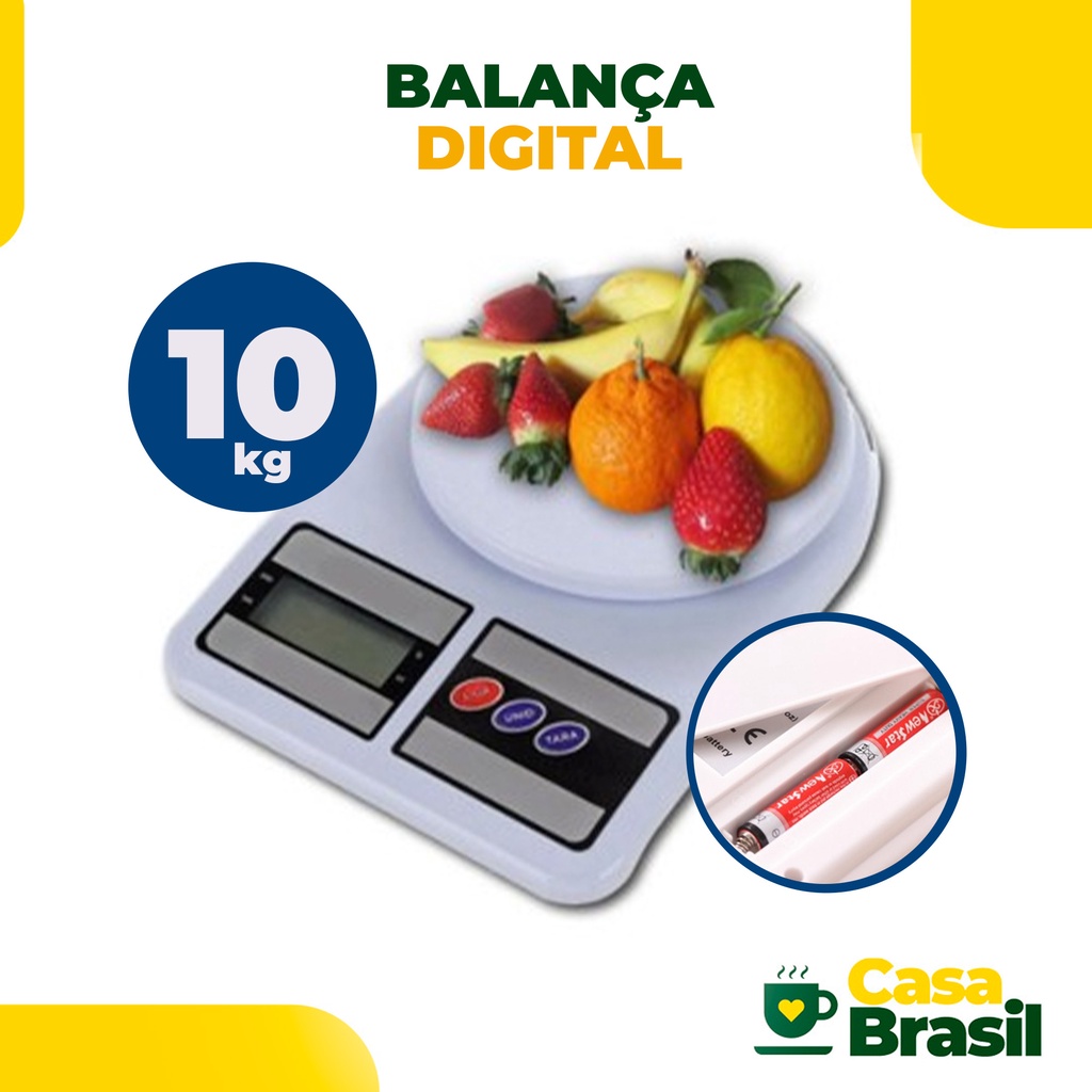 Balança Digital De Cozinha Multiuso 10kg Capacidade Para Alimentos