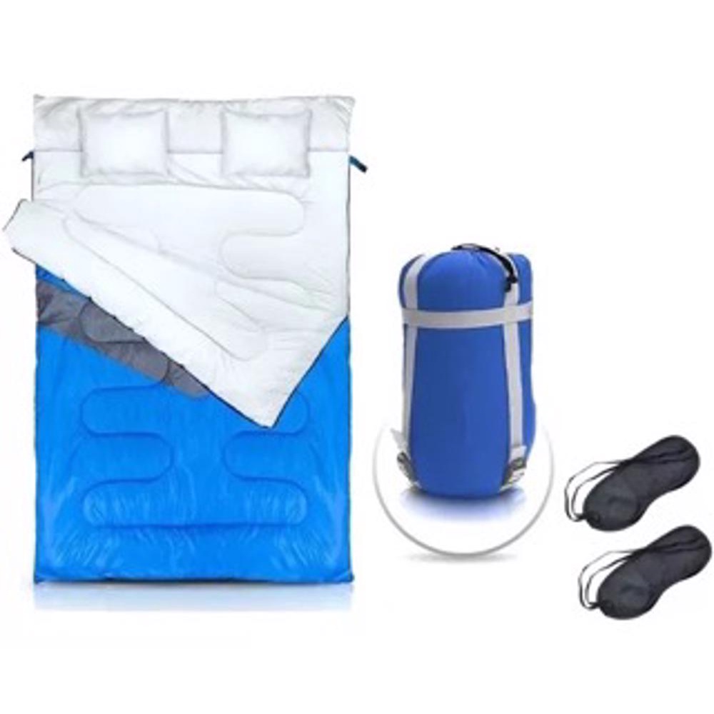 SACO DE DORMIR CASAL KUPLE NTK C/ 2 TRAVESSEIROS E TAPA OLHO | Shopee ...