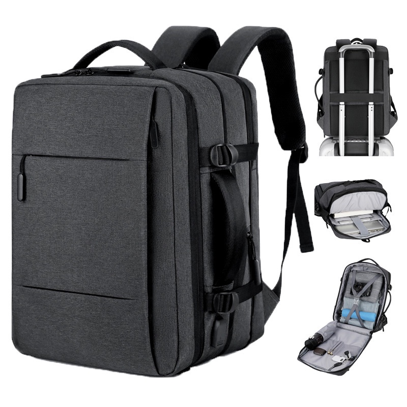 Mochila Masculina Com Grande Capacidade USB Para Estudantes/Escola