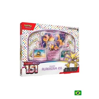 Box Alakazam Ex Pokémon TCG Coleção Especial Escarlate Violeta 151 TCG Carta Nostalgia Presente
