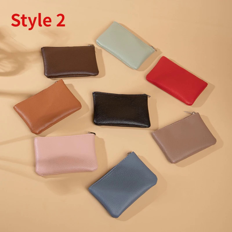 Bolsa Para Homens Moedas Troca De Bolsas Pequenas Com Zíper Dinheiro Crianças Mini Carteiras Porta-Chaves PU