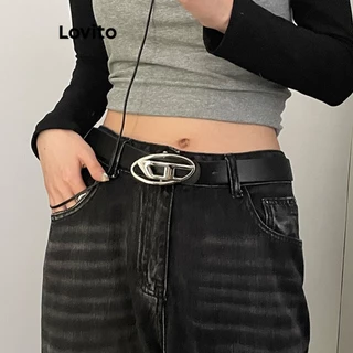 Lovito Casual Cinto Feminino Liso LFA02042 (Café/Preto)