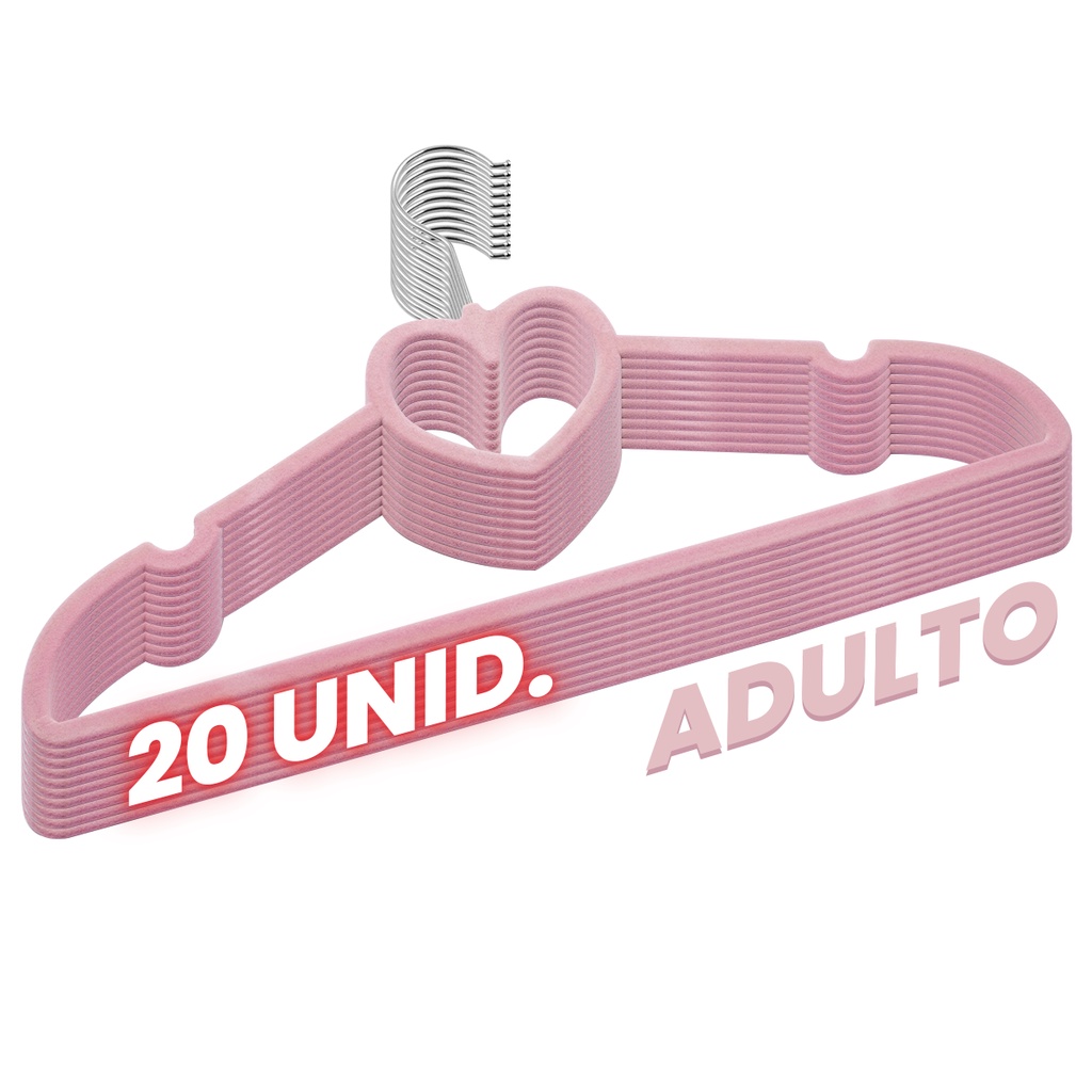 Conjunto De 20 Cabides De Plástico Para Crianças