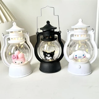 Kawaii Sanrio Kuromi Canela De Faça-Você-Mesmo Anime Led Luz Nocturna Portátil De Alto Valor Ambiente Pequena Lâmpada De Óleo