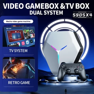 X10 Console De Vídeo Game 4k Gamestick TV BOX 5G Sistema Duplo 2.4G Gamepad Sem Fio PSP N64 PS1 Emuladores 128G 10000 Retro Jogos