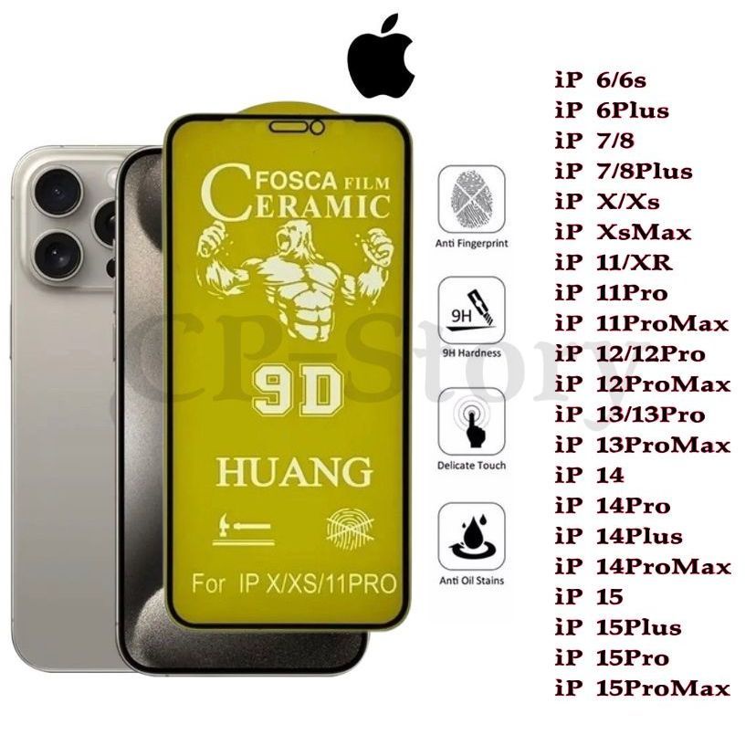 Película Fosca Cerâmica Flexível 9D Hidrogel Todos os modelos iPhone 6 7 8 X XR 11 12 13 14 PROMAX iPhone 15