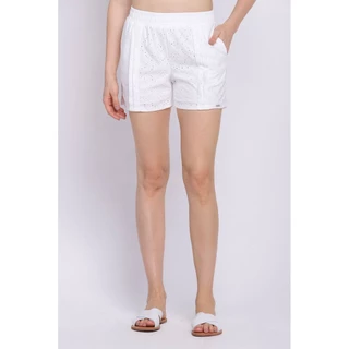 Short Feminino Laise Cós Elastico Polo Wear Off White