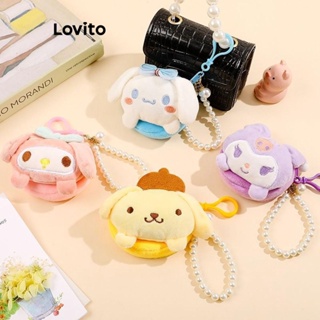 Lovito Bonito Dos Desenhos Animados Pérolas Zíper Sanrio Moeda Bolsa Fone De Ouvido Saco De Pelúcia Porta-Moedas E Bolsas Para Mulher LFA11587