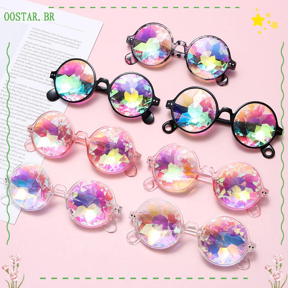 Óculos OOSTAR Caleidoscópio Prisma Difração Lentes De Cristal Festivais Nocturnos Eyewear