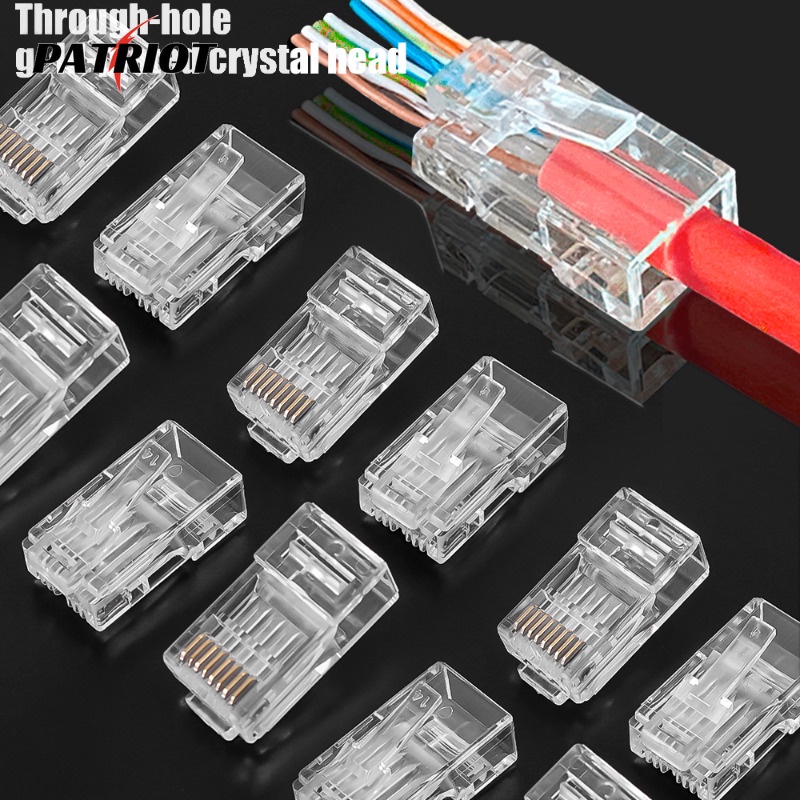 Cabeça De Cristal 100mbps Gigabit Conector-Modular Rj45 Espessado De ...