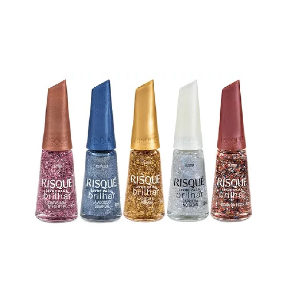 Risque Coleção Livre para Brilhar 5 Cores | Shopee Brasil