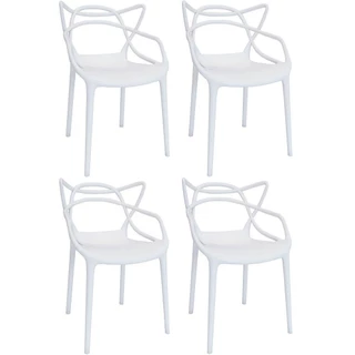 Kit 4 Cadeiras Allegra Empilhável com Inmetro Magazine Decor