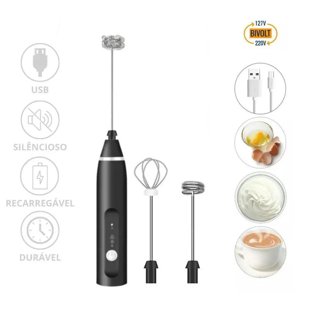 Mini Mixer Portátil 2 em 1 - 3 Velocidades Misturador de Bebidas ...
