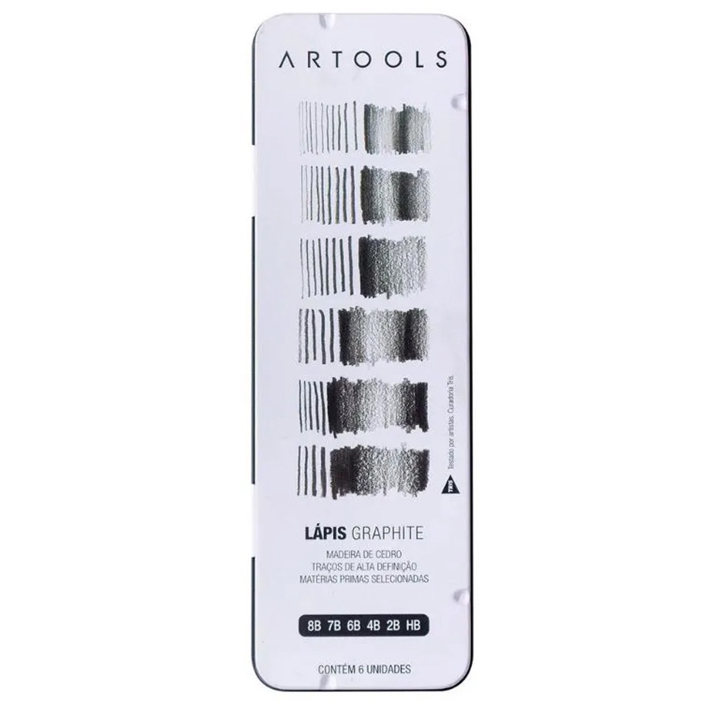 Lápis Grafite Graduado Artools Estojo c/6(HB A 8B)