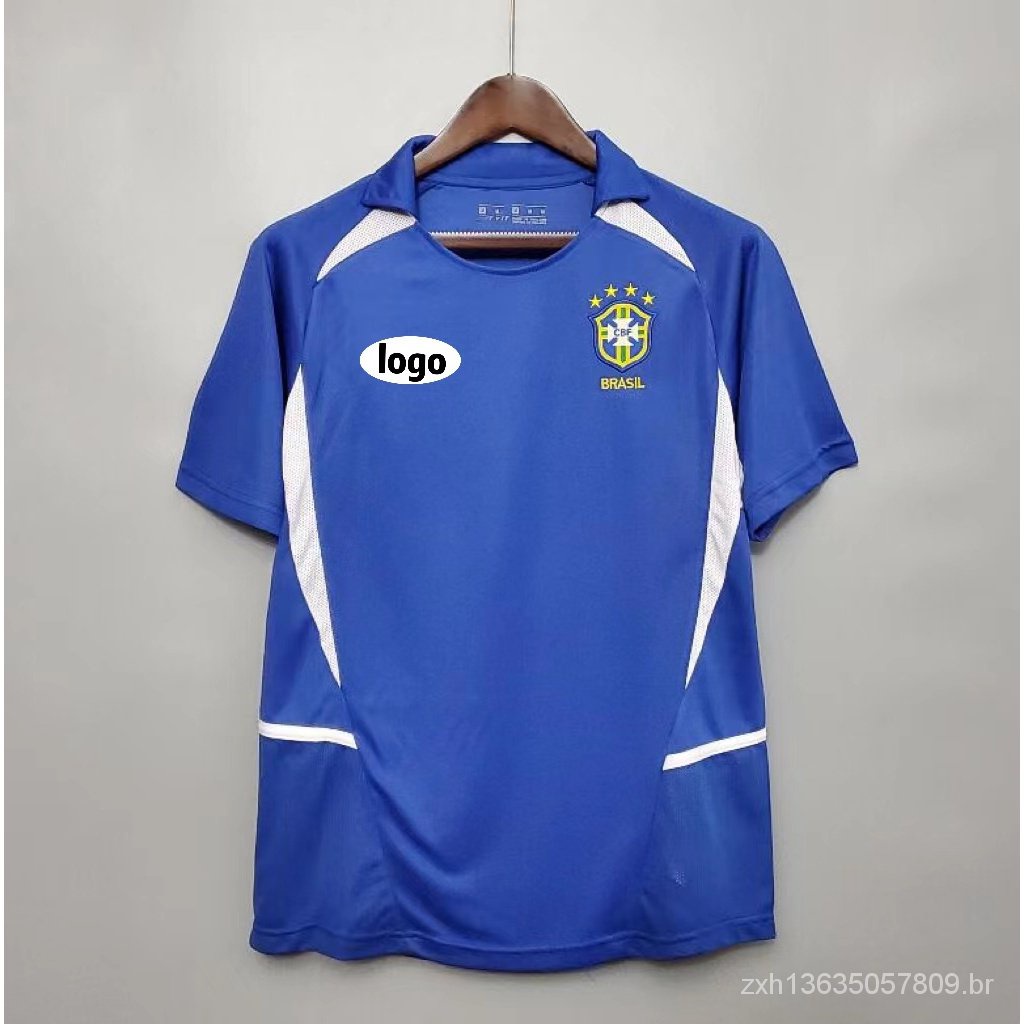 2002 Retro Brasil away Jersey Uniforme Futebol Camisa Tailandês Versão Alta Qualidade 1:1