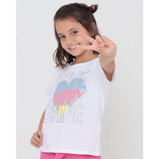 Blusa Infantil Estampa Glitter Branca