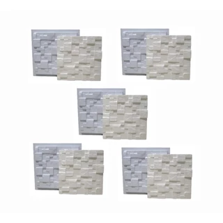 5 Forma De Gesso 3d Mosaico Rustico Kit 5 Moldes Para Placas