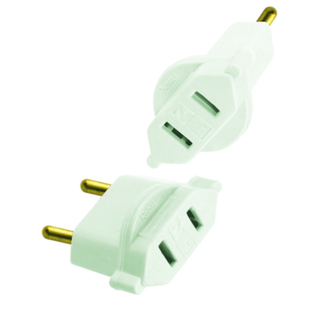 Adaptador para Plugue Chato Branco 10a Radial 1501.146