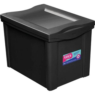 Caixa organizadora com tampa 30L preto OR21259N Ordene