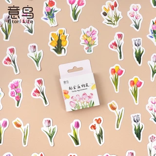 Etori Life 46 Pçs Tulipa Flores Adesivo DIY Decorativo Papelaria Álbum Diário Copo Notebook Brinquedo Do Telefone Móvel