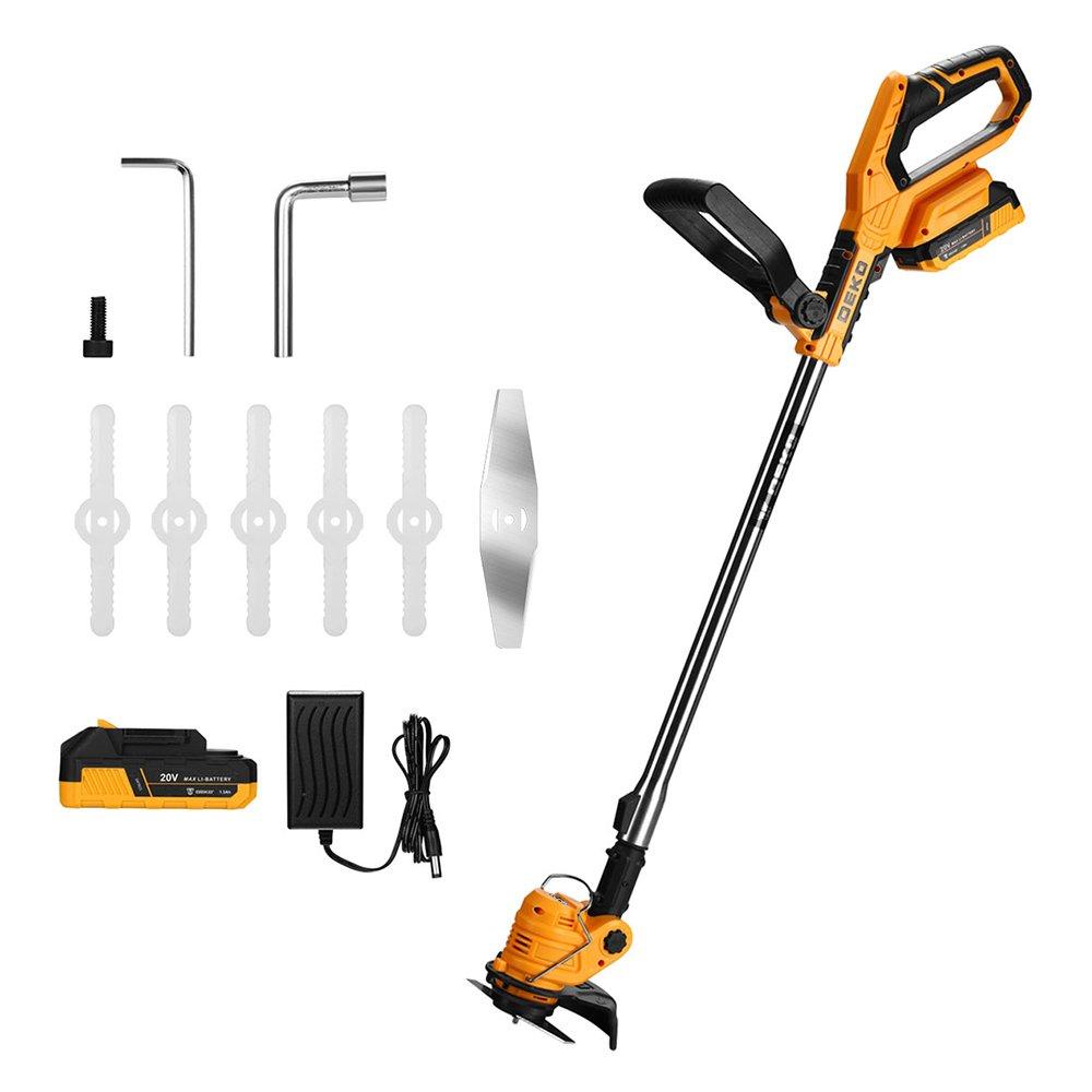 Aparador de Grama tipo Roçadeira à Bateria 20V 1.5Ah com Carregador Rápido Bivolt com acessórios DEKO