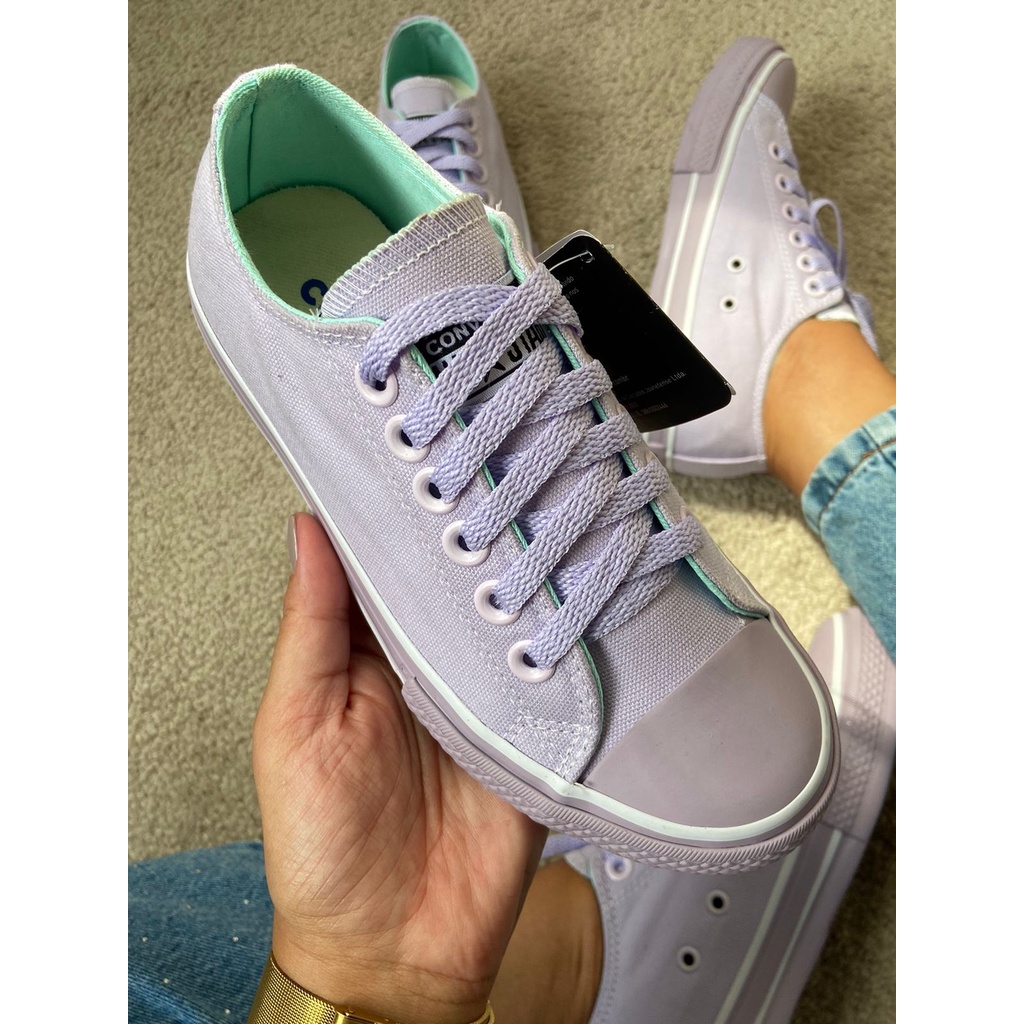 Tênis Casual Star Lilás Cano Baixo Cano Curto Tênis Feminino